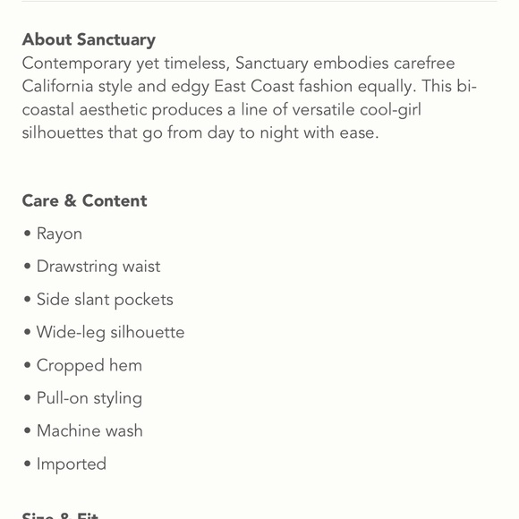 Sanctuary Wide Pants XS - Picture 2 of 7